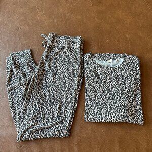 BP Cheeta Print Long Sleeve Loungewear Set